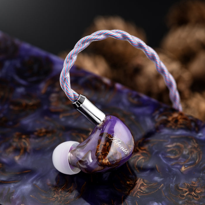 QoA Adonis New 1DD+2BA Hybrid In Ear Earphones Pinecone Resin Shell IEMs 3.5+4.4mm Plug 0.78 2pin Cable Kinera HiFi Headphone