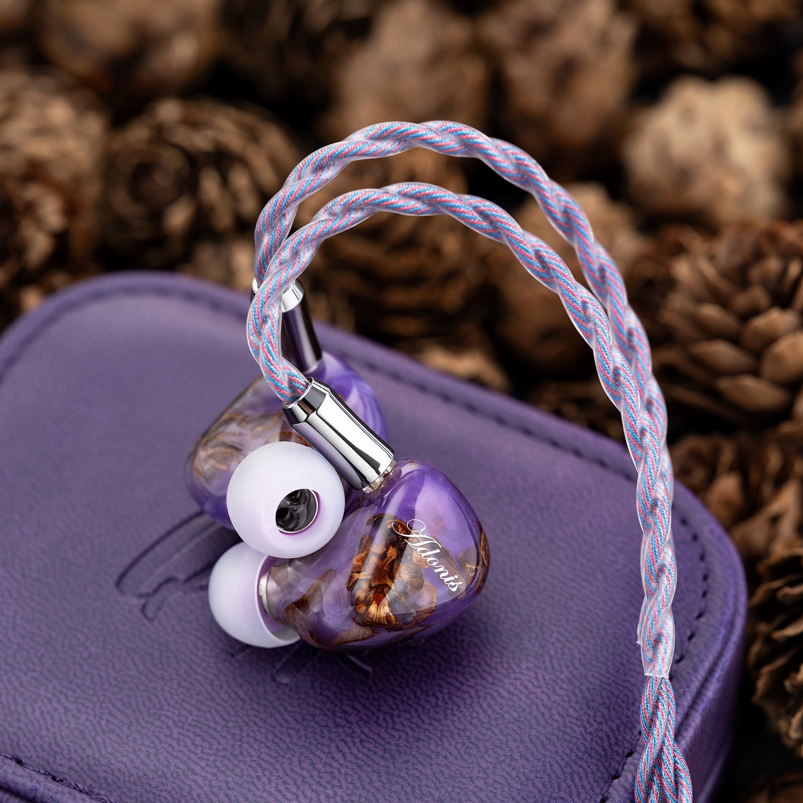 QoA Adonis New 1DD+2BA Hybrid In Ear Earphones Pinecone Resin