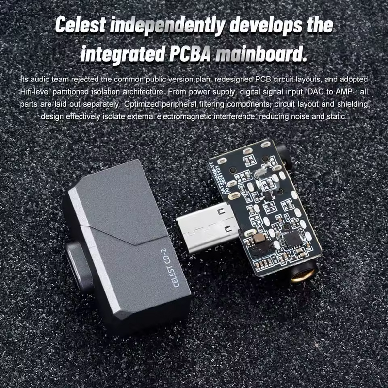 Celest CD-2 Portable Type-C to 3.5mm 4.4mm DAC Audio HiFi Earphone Decoder Headphone Amplifier For IEMs Android iOS Mac Win10 - Kinera