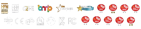 Awards and certifications logos