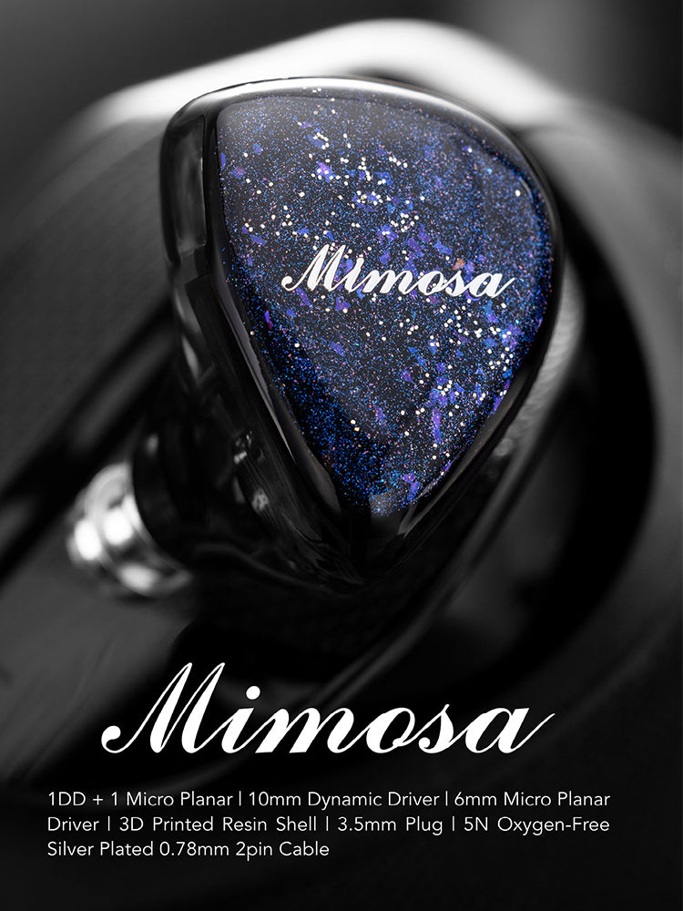 New QoA Mimosa In Ear Earphone 1 Dynamic + 1 Planar IEMs 3.5mm 4.4