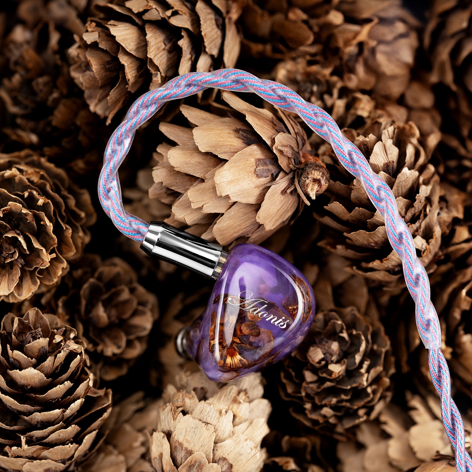 QoA Adonis New 1DD+2BA Hybrid In Ear Earphones Pinecone Resin