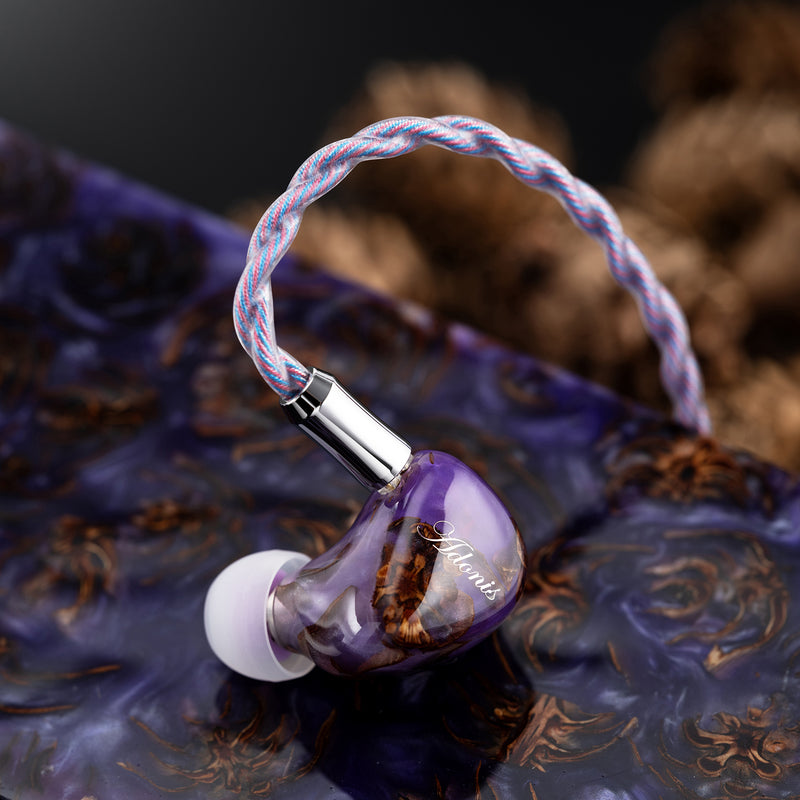 QoA Adonis New 1DD+2BA Hybrid In Ear Earphones Pinecone Resin Shell IEMs 3.5+4.4mm Plug 0.78 2pin Cable Kinera HiFi Headphone - Kinera
