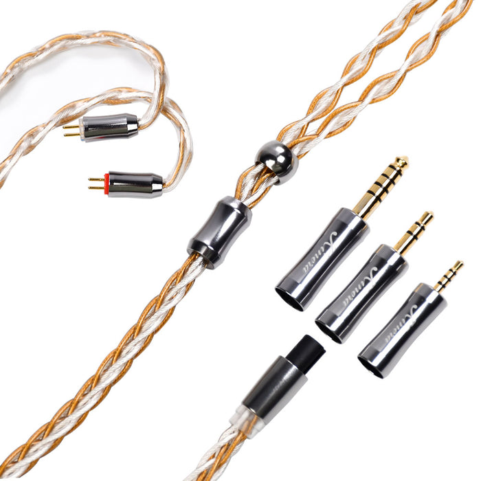 Kinera Gleipnir Pro Upgrade Detachable Headphone Cable 6N OCC Gold Plated - 2.5/3.5/4.4mm Balanced Plugs for HiFi Earphone IEMs - Kinera