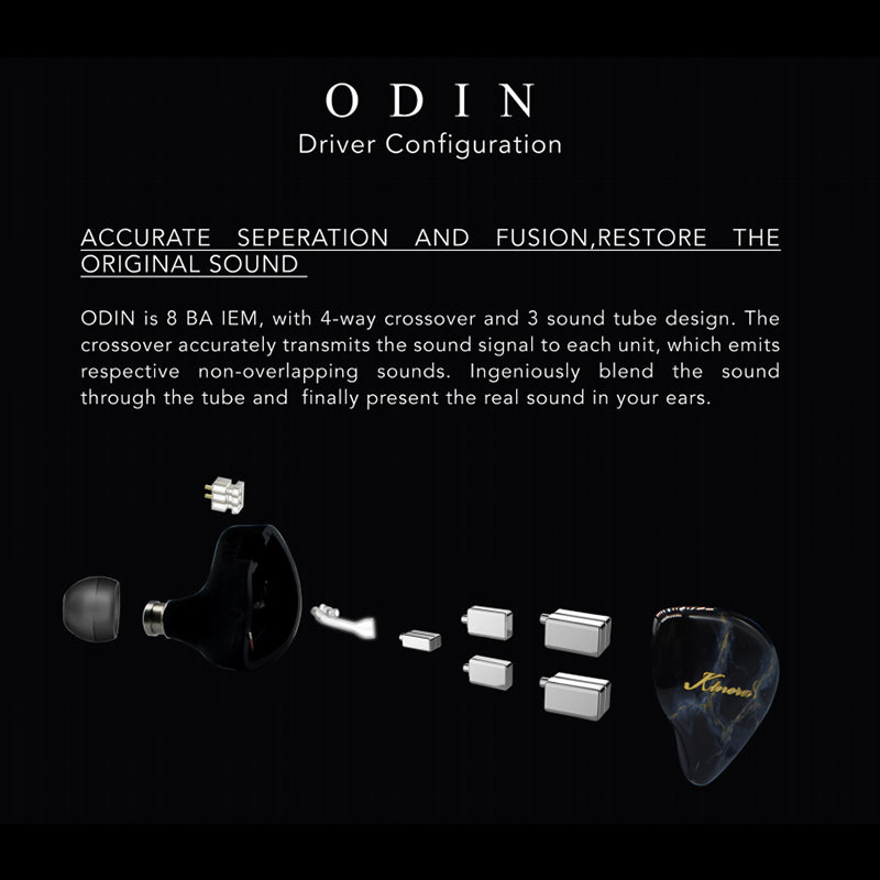 Kinera Imperial Odin 2.0 Iem-8ba High-End In Ear Headphones Monitors Hifi Earphones With 6n Occ Cable And 4.4mm Balanced Plug - Kinera