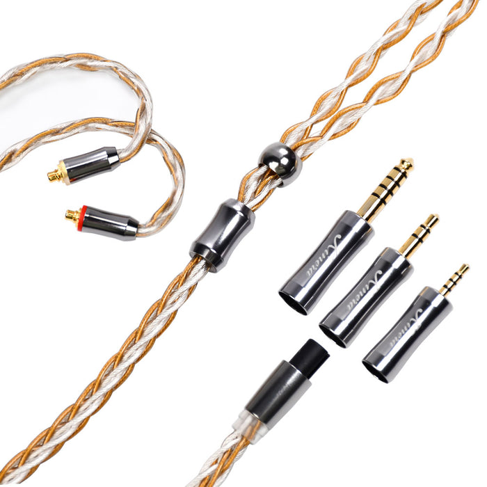 Kinera Gleipnir Pro Upgrade Detachable Headphone Cable 6N OCC Gold Plated - 2.5/3.5/4.4mm Balanced Plugs for HiFi Earphone IEMs - Kinera